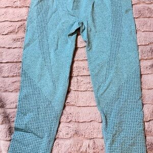 Teal  Perforated Leggings